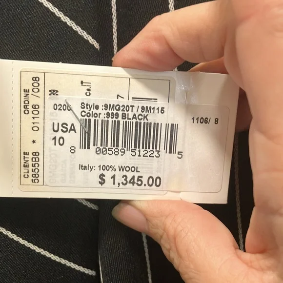New Armani Collection black pinstripe blazer size 10 - Picture 6 of 12